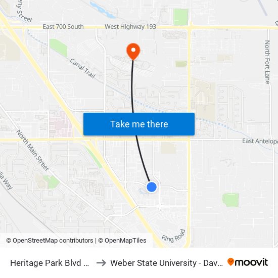Heritage Park Blvd @ 771 W to Weber State University - Davis Campus map