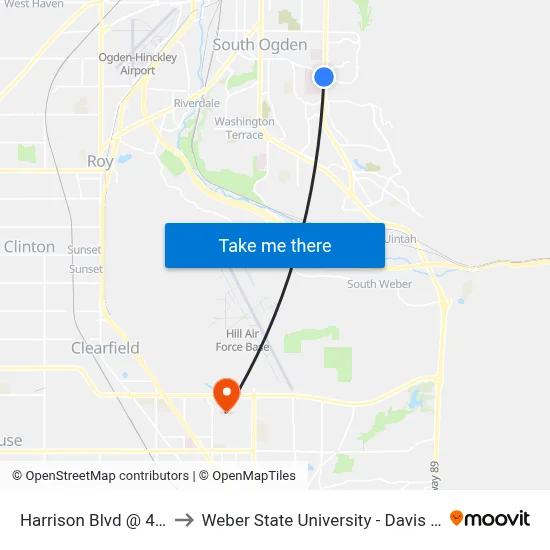 Harrison Blvd @ 4255 S to Weber State University - Davis Campus map