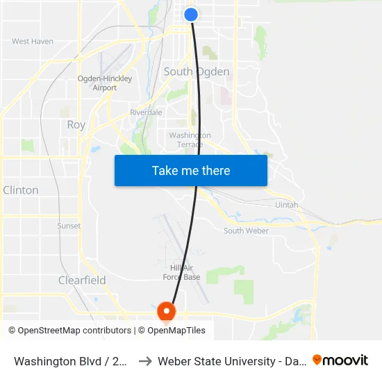 Washington Blvd / 28th St (Nb) to Weber State University - Davis Campus map