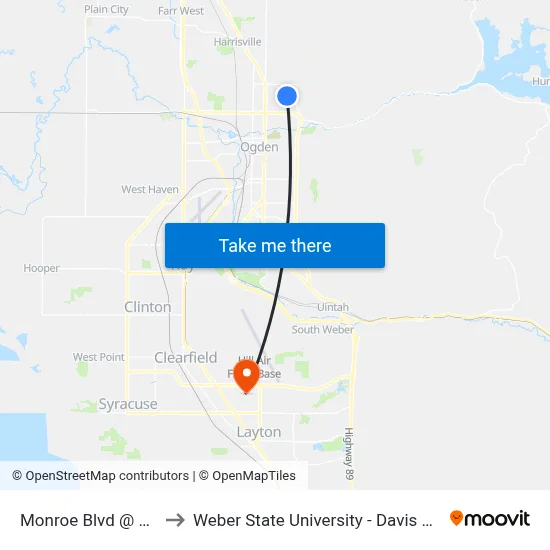 Monroe Blvd @ 625 S to Weber State University - Davis Campus map
