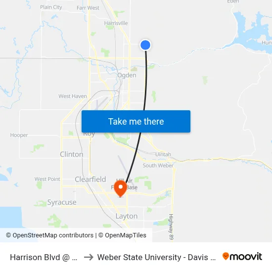 Harrison Blvd @ 250 S to Weber State University - Davis Campus map