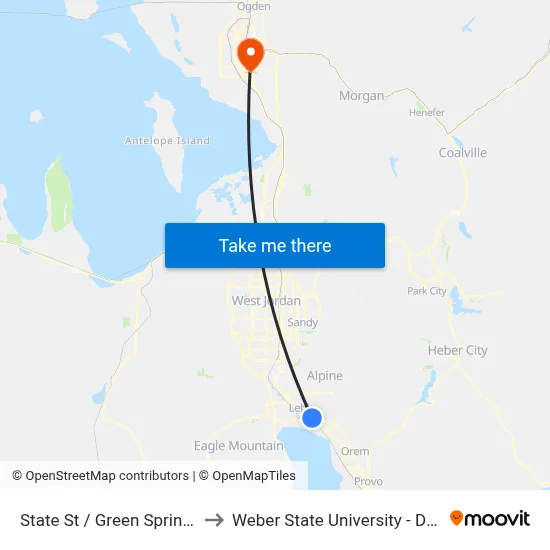 State St / Green Spring Way (Nb) to Weber State University - Davis Campus map