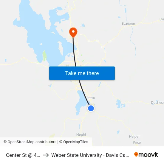 Center St / Main St (Eb) to Weber State University - Davis Campus map