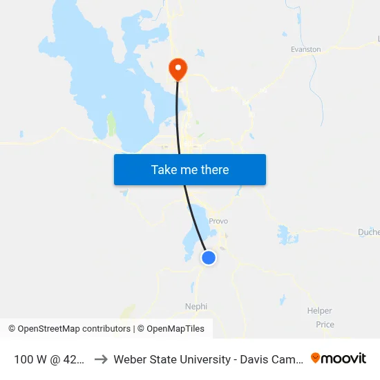 100 W / 400 S (Sb) to Weber State University - Davis Campus map
