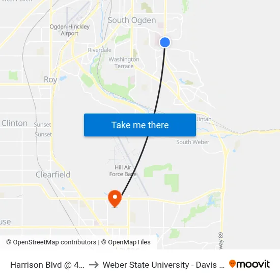 Harrison Blvd @ 4390 S to Weber State University - Davis Campus map