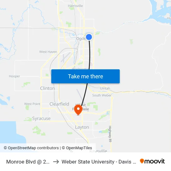 Monroe Blvd @ 2099 S to Weber State University - Davis Campus map