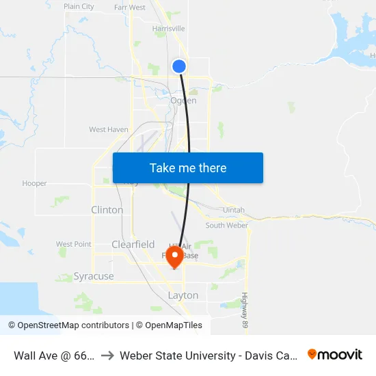 Wall Ave @ 668 S to Weber State University - Davis Campus map