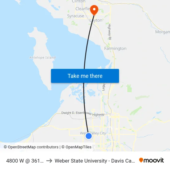 4800 W @ 3611 S to Weber State University - Davis Campus map