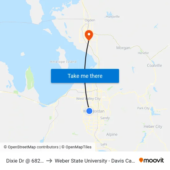 Dixie Dr @ 6825 S to Weber State University - Davis Campus map