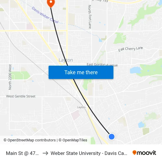 Main St @ 470 N to Weber State University - Davis Campus map