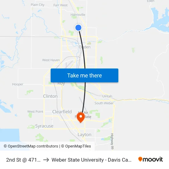 2nd St @ 471 W to Weber State University - Davis Campus map