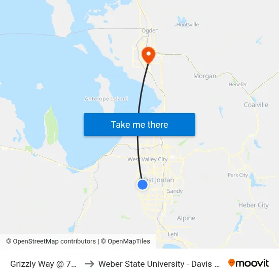 Grizzly Way @ 7980 S to Weber State University - Davis Campus map