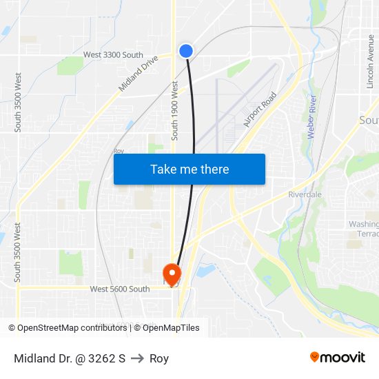 Midland Dr. @ 3262 S to Roy map