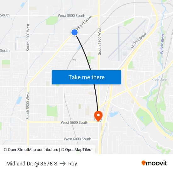 Midland Dr. @ 3578 S to Roy map