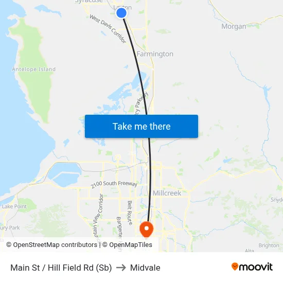 Main St / Hill Field Rd (Sb) to Midvale map
