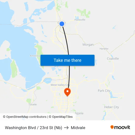 Washington Blvd / 23rd St (Nb) to Midvale map