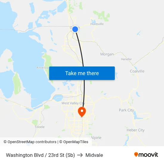 Washington Blvd / 23rd St (Sb) to Midvale map