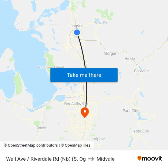 Wall Ave / Riverdale Rd (Nb) (S. Og to Midvale map