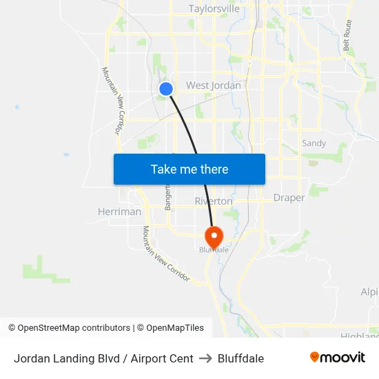 Jordan Landing Blvd /  Airport Cent to Bluffdale map