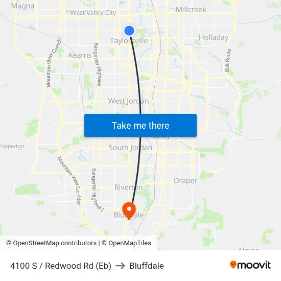4100 S / Redwood Rd (Eb) to Bluffdale map