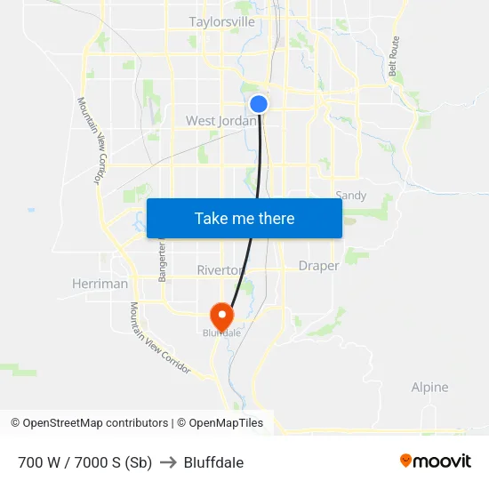 700 W / 7000 S (Sb) to Bluffdale map