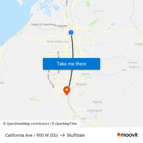 California Ave / 900 W (Eb) to Bluffdale map