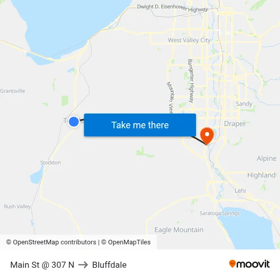 Main St @ 307 N to Bluffdale map