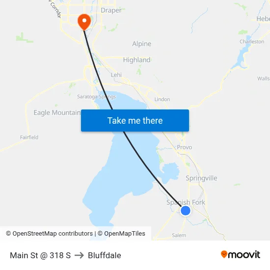 Main St @ 318 S to Bluffdale map