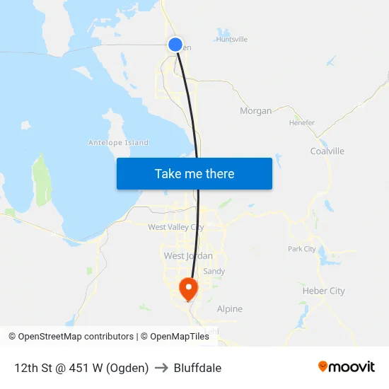 12th St @ 451 W       (Ogden) to Bluffdale map