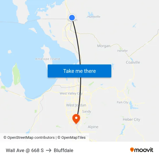 Wall Ave @ 668 S to Bluffdale map