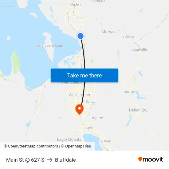 Main St @ 627 S to Bluffdale map