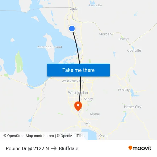 Robins Dr @ 2122 N to Bluffdale map