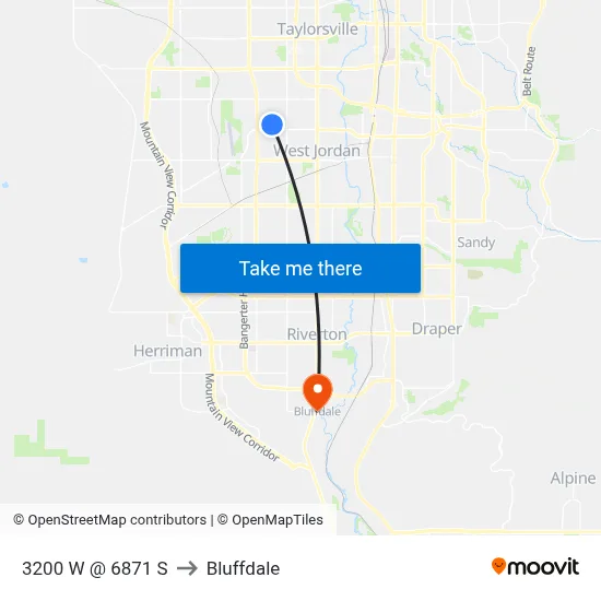 3200 W @ 6871 S to Bluffdale map