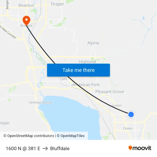 1600 N @ 381 E to Bluffdale map