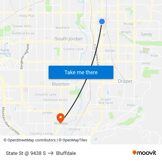State St @ 9438 S to Bluffdale map