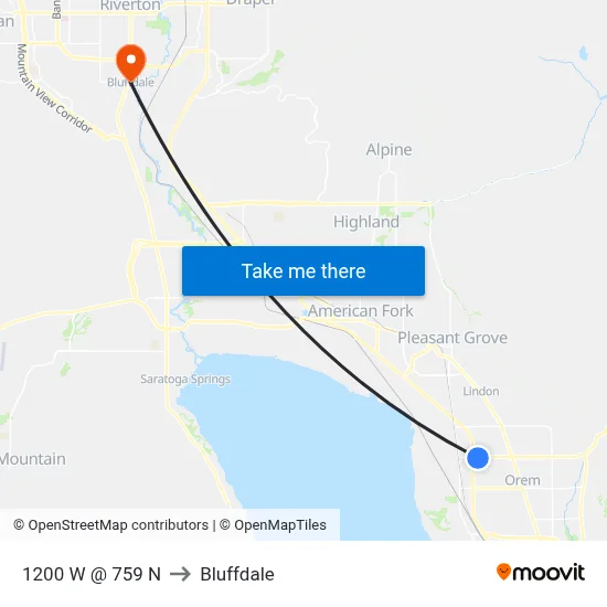 1200 W @ 759 N to Bluffdale map