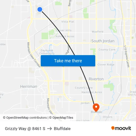 Grizzly Way @ 8461 S to Bluffdale map