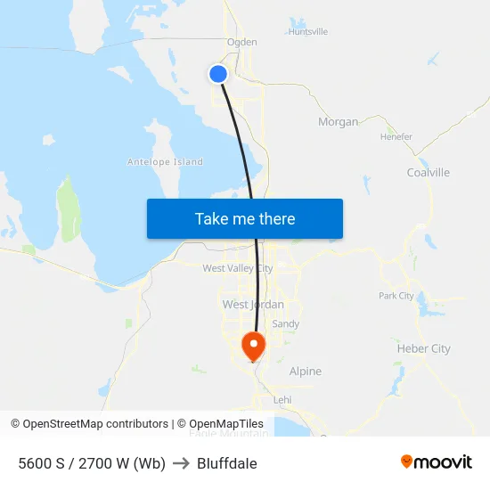5600 S / 2700 W (Wb) to Bluffdale map