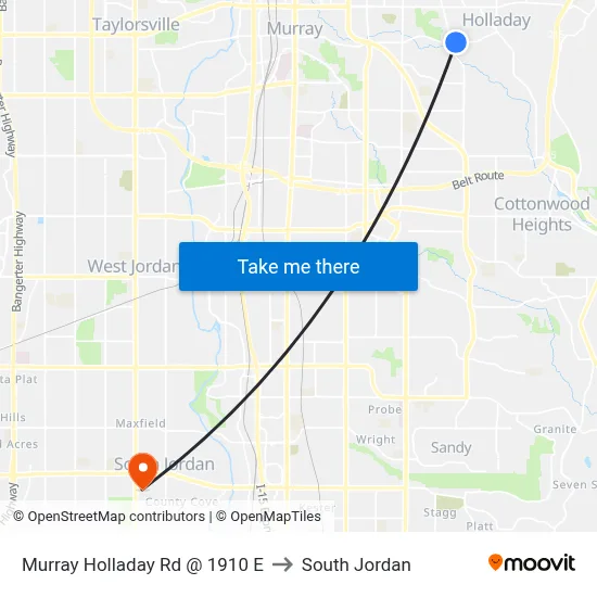 Murray Holladay Rd @ 1910 E to South Jordan map