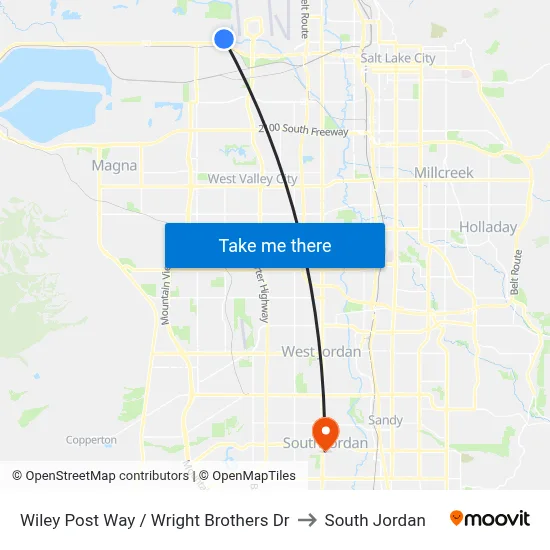 Wiley Post Way / Wright Brothers Dr to South Jordan map
