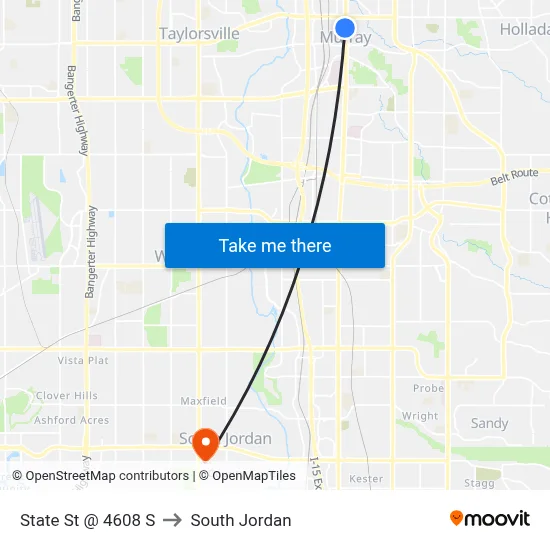 State St @ 4608 S to South Jordan map
