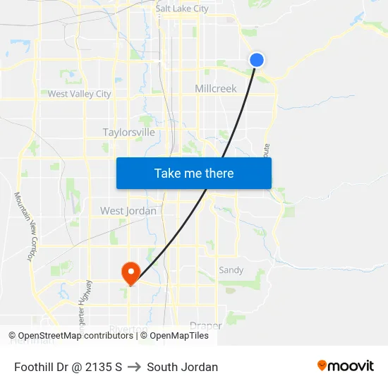 Foothill Dr @ 2135 S to South Jordan map
