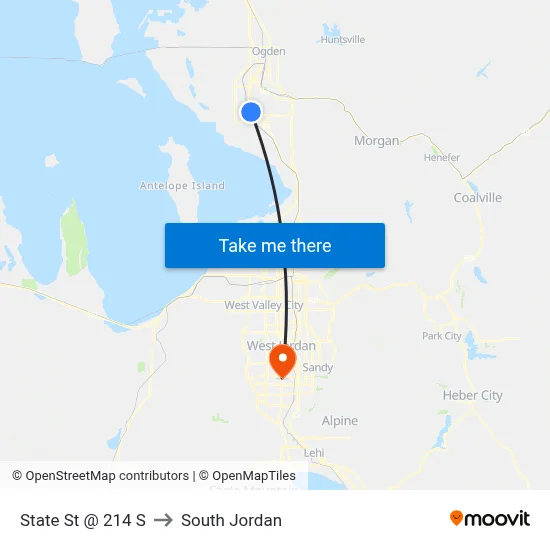 State St @ 214 S to South Jordan map