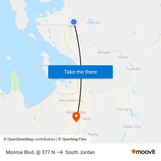 Monroe Blvd. @ 377 N to South Jordan map