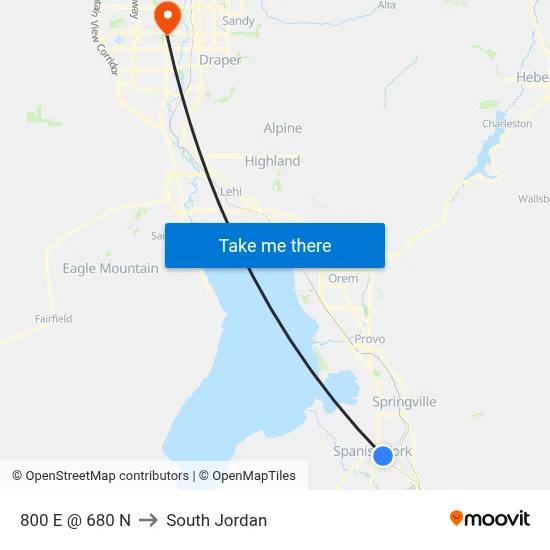 800 E @ 680 N to South Jordan map