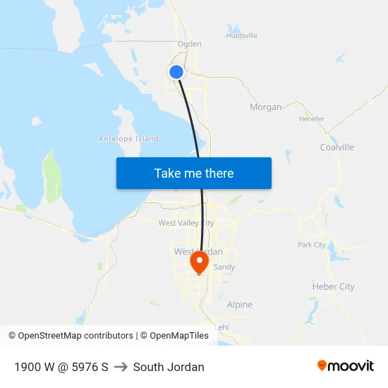1900 W @ 5976 S to South Jordan map
