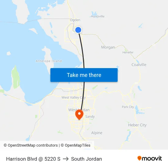 Harrison Blvd @ 5220 S to South Jordan map