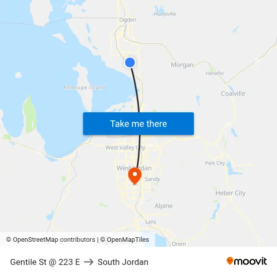 Gentile St @ 223 E to South Jordan map