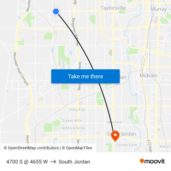 4700 S @ 4655 W to South Jordan map