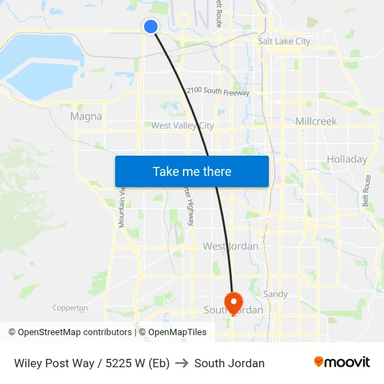 Wiley Post Way / 5225 W (Eb) to South Jordan map